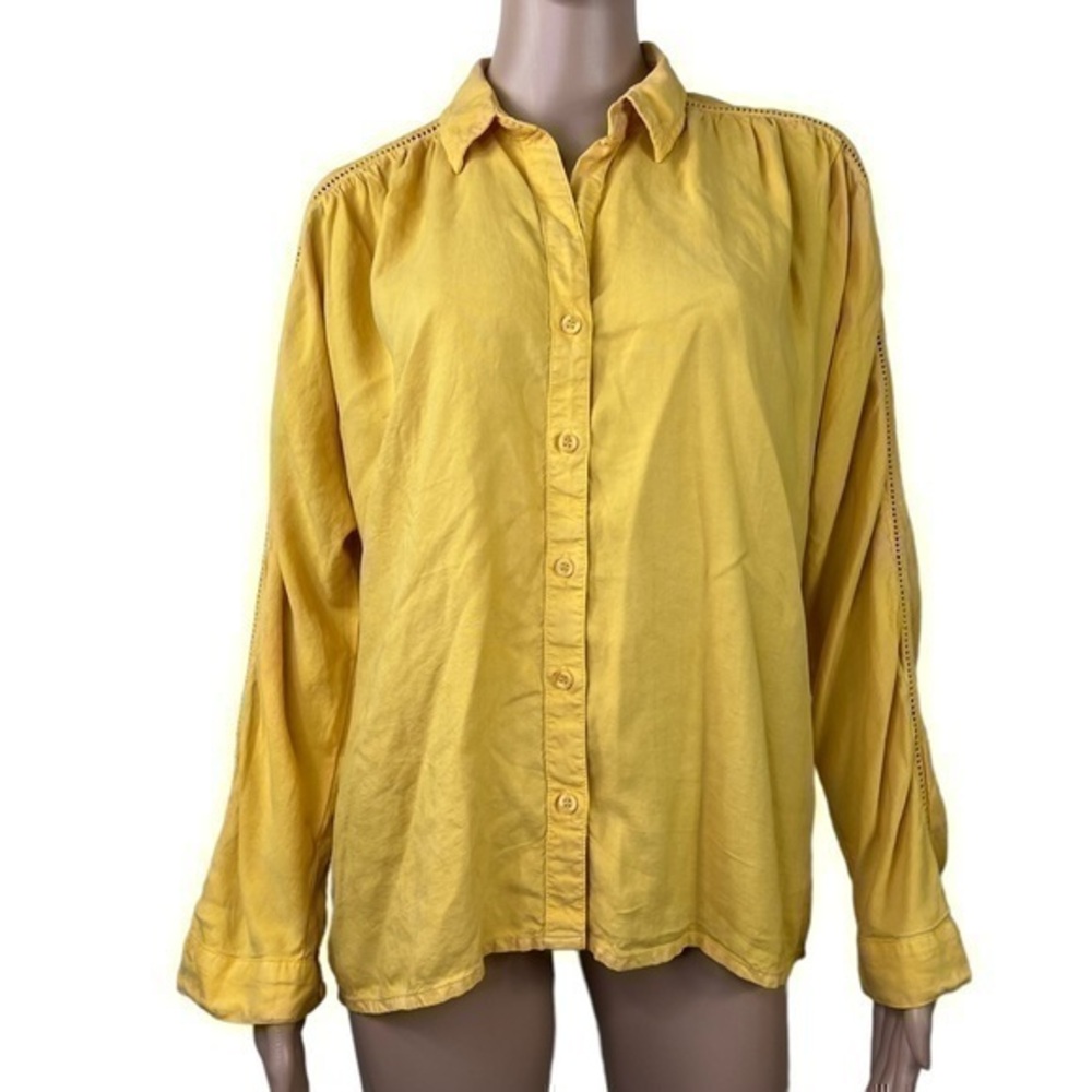 Cloth & Stone Women Top Blouse Buttons Down Yellow Sz Small
